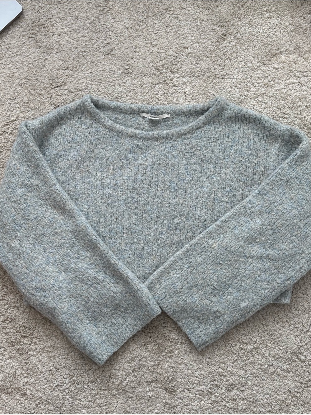 Kimchi Blue Heathered Light Gray Crewneck Sweater
